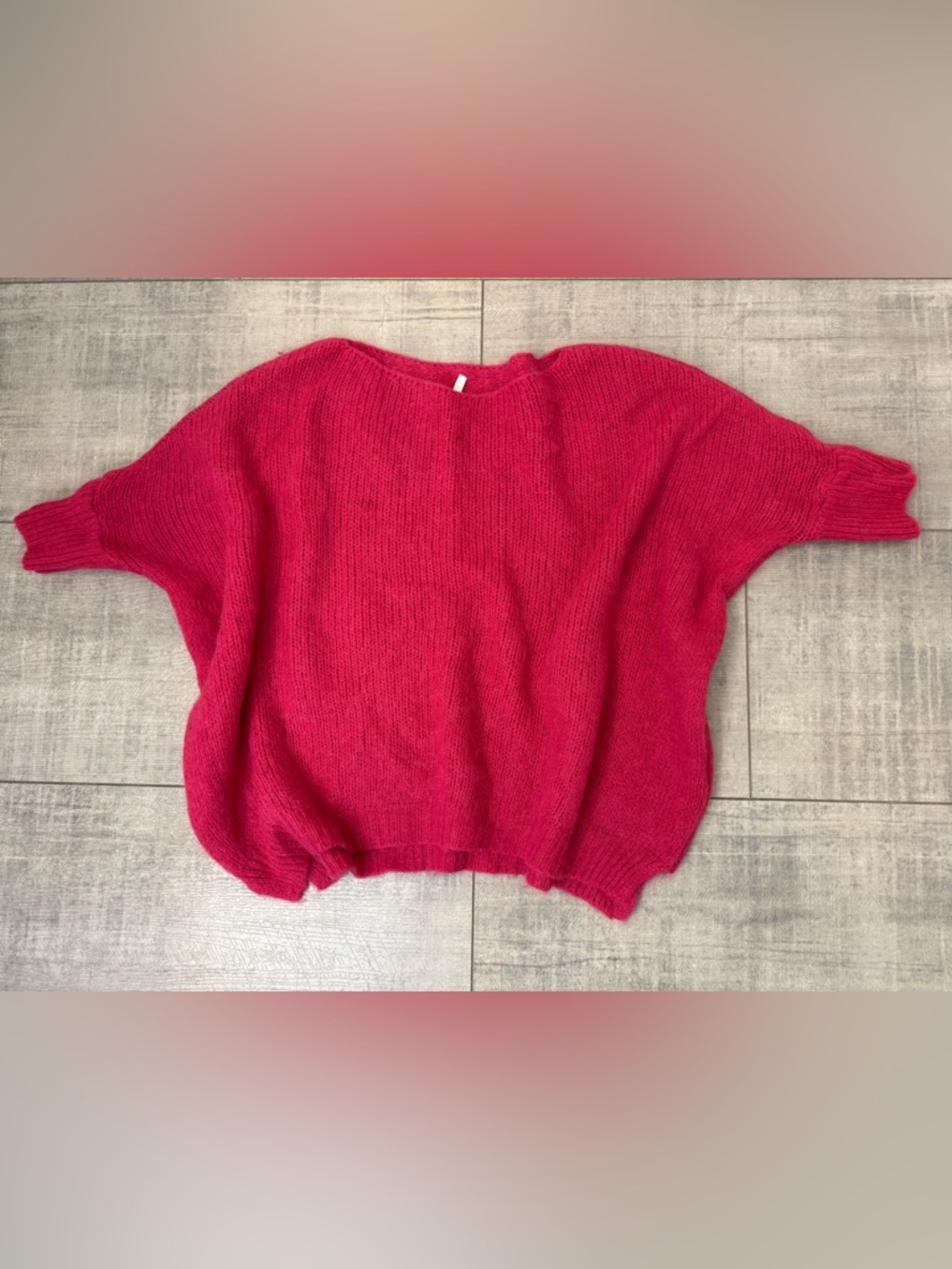 Women’s Imperial Oversized Fuchsia Pink Alpaca Blend Dolman Sleeve Sweater S / M